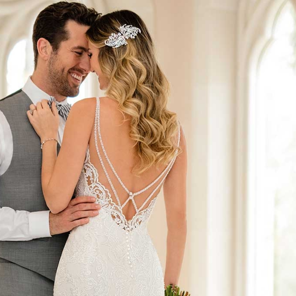 Lace Spaghetti Strap Wedding Dress